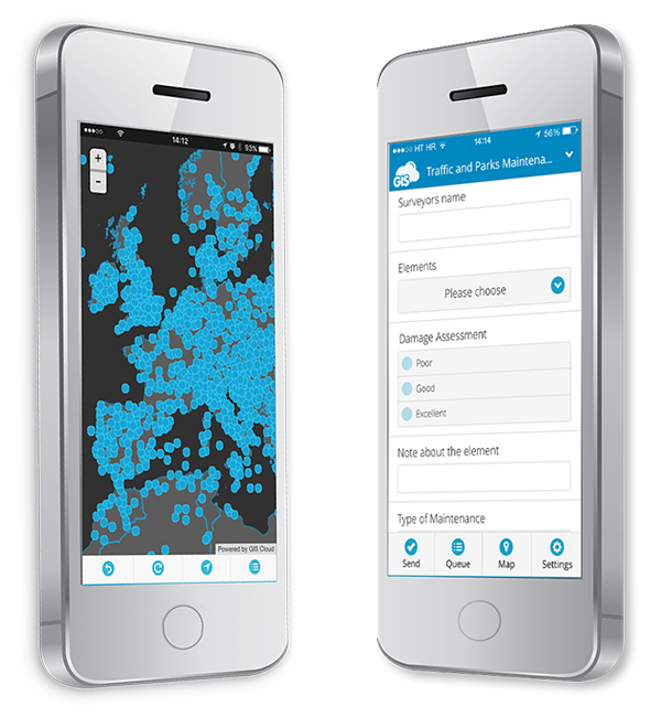 Mobile Data Collection is a GIS Cloud Application for collecting data in the field, which is instantly visible on a map, and that is crucial for a great collaboration using maps and gis data.